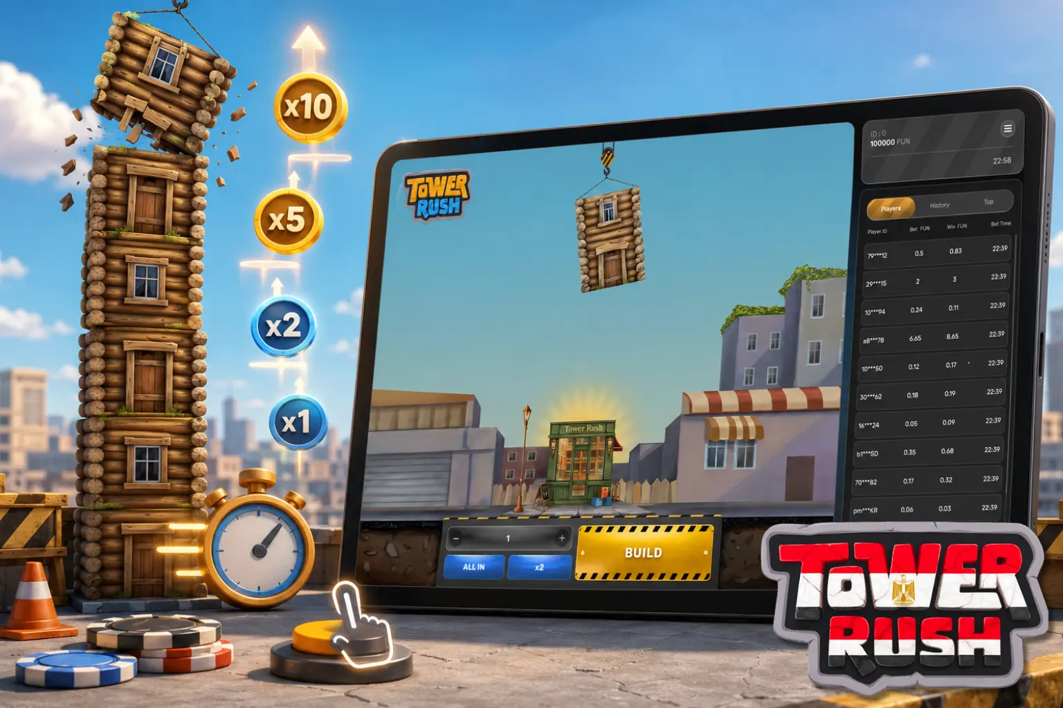رسم توضيحي يوضح أين يمكن لعب Tower Rush في مصر عبر منصات الكازينو والمراهنات مع التركيز على الدفع المحلي وتجربة الهاتف المحمول.